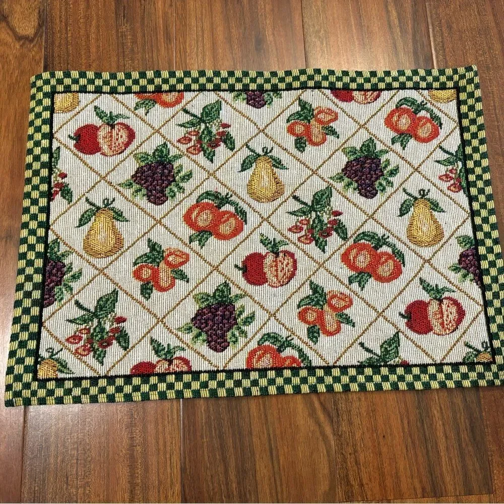 Set of 4 Fruit Mosaic Vintage Placemats